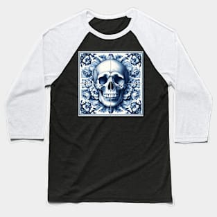 Delft Tile With Skull No.3 Baseball T-Shirt